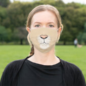 Female Lion Lioness Illustration Animal Face Mask (Outside)