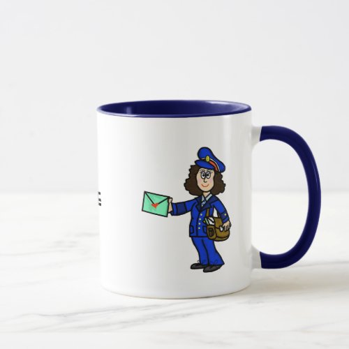 Female Mail Carrier Personalized Name Mug