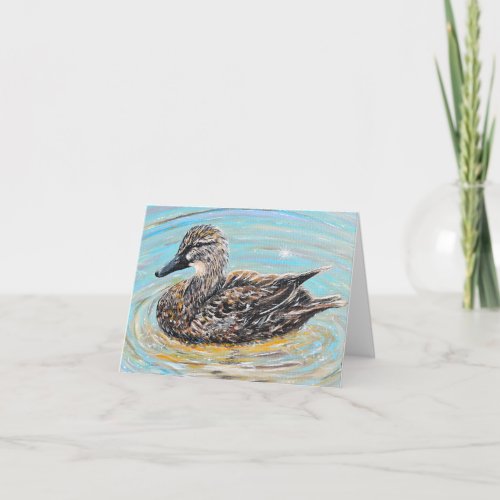 Female Mallard Duck Painting Card