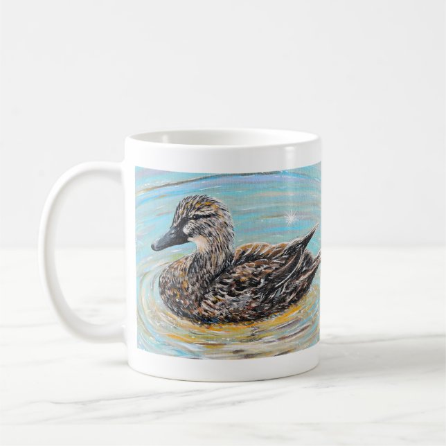 Female Mallard Duck Painting Coffee Mug (Left)