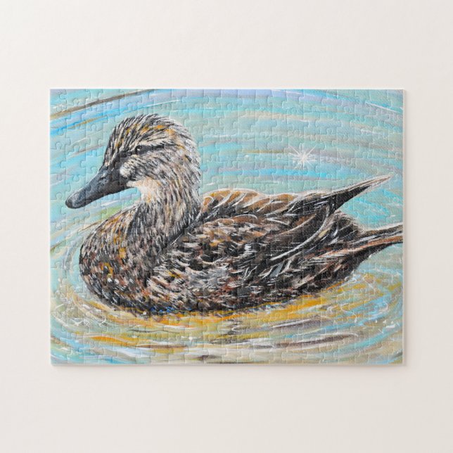 Female Mallard Duck Painting Jigsaw Puzzle (Horizontal)