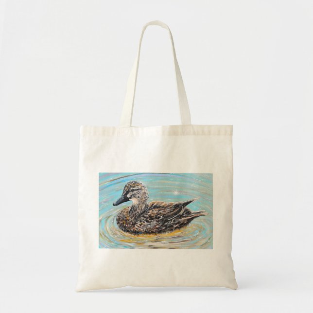 Female Mallard Duck Painting Tote Bag (Front)