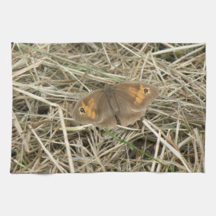 Female Meadow Brown Butterfly Kitchen Towel