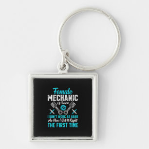 Female Mechanic Keychain