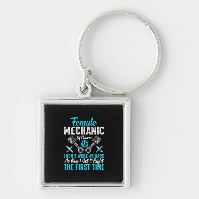 Female Mechanic Keychain (Front)