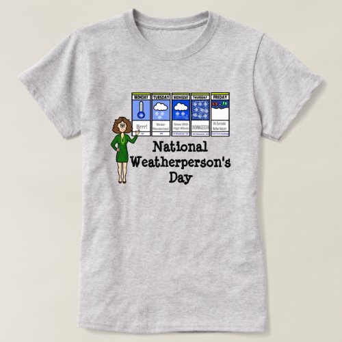 Female Meteorologist Weather Forecast T_Shirt