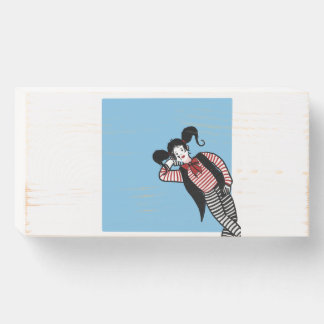 Female Mime Graphic Wooden Box Sign