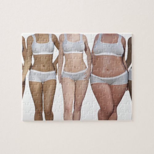 Female Model Diversity Fitness Group Standing Jigsaw Puzzle