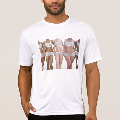 Female Model Diversity Fitness Group Standing T_Shirt
