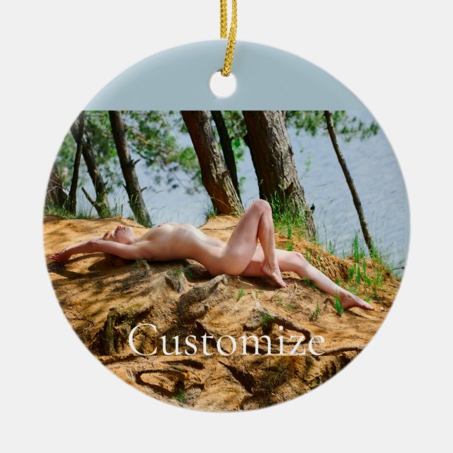 Female Model Sunbathing Thunder_Cove  Ceramic Ornament (Front)