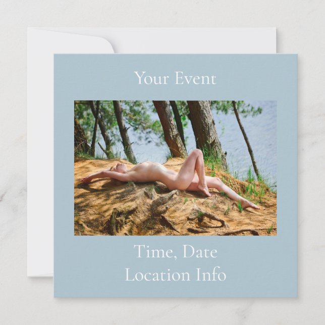 Female Model Sunbathing Thunder_Cove  Invitation (Front)