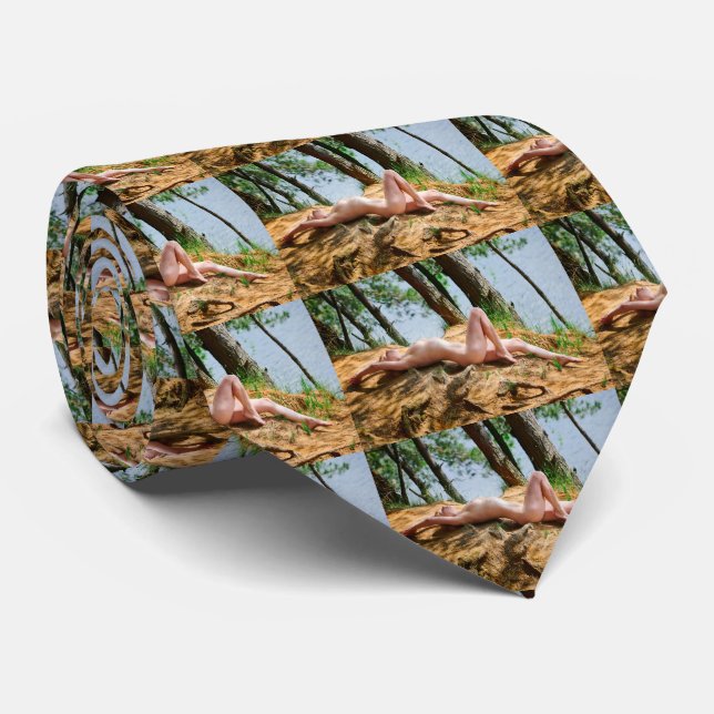 Female Model Sunbathing Thunder_Cove  Neck Tie (Rolled)