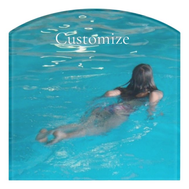 Female Model Swimming Thunder_Cove Door Sign (Contour Front)