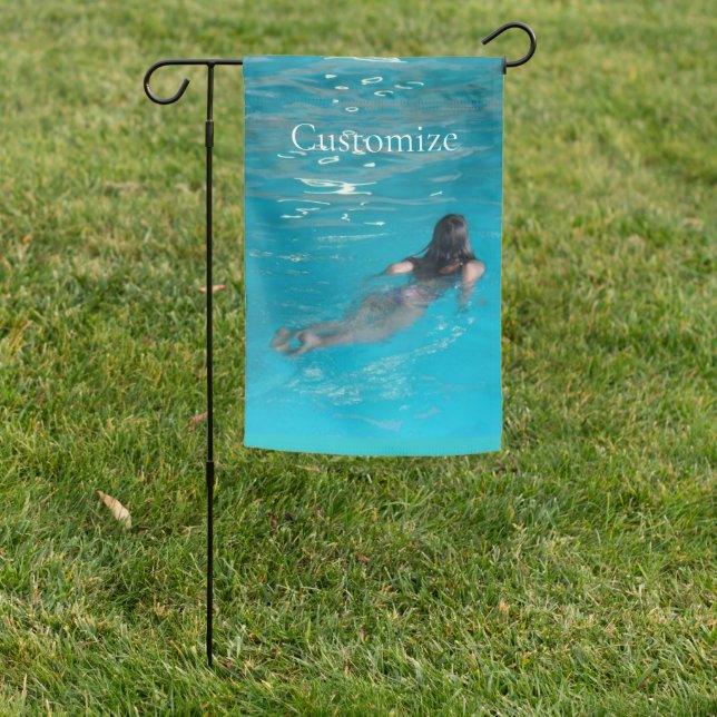 Female Model Swimming Thunder_Cove Garden Flag (In SItu)