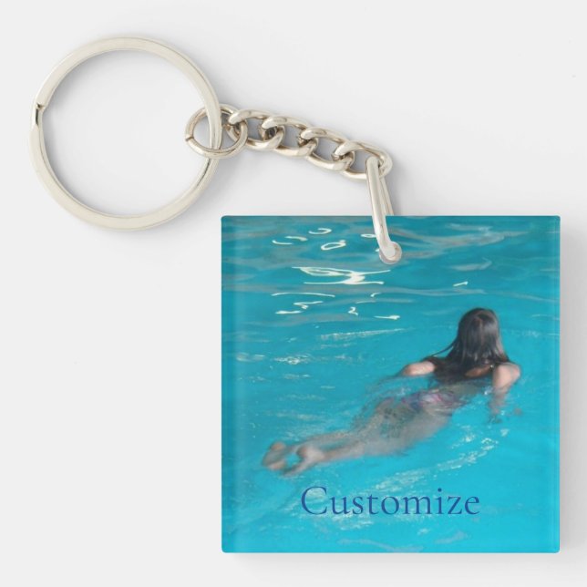 Female Model Swimming Thunder_Cove Keychain (Front)