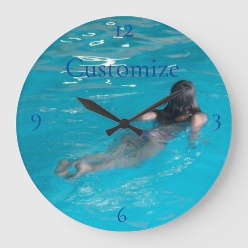 Female Model Swimming Thunder_Cove Large Clock