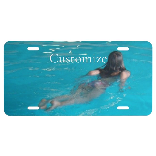 Female Model Swimming Thunder_Cove License Plate (Front)