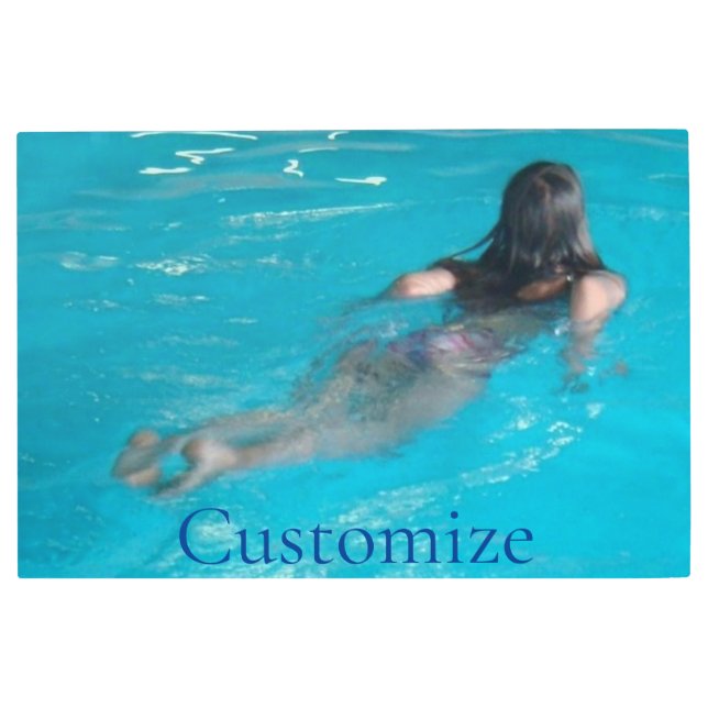 Female Model Swimming Thunder_Cove Metal Print (Front)