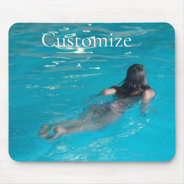 Female Model Swimming Thunder_Cove Mouse Pad (Front)