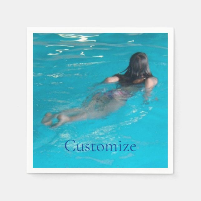 Female Model Swimming Thunder_Cove Napkins (Front)