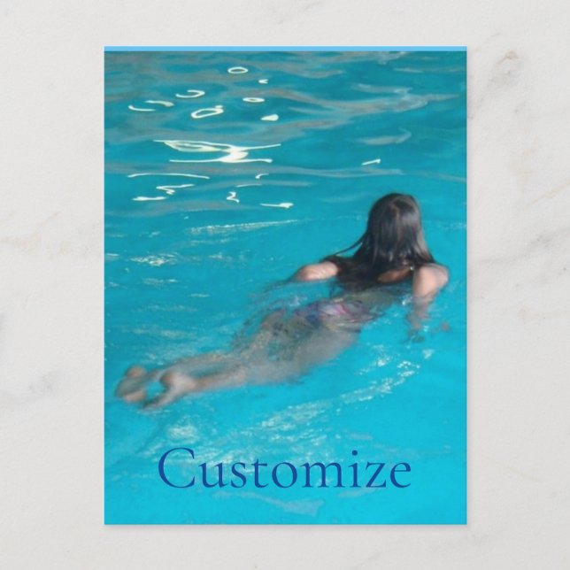 Female Model Swimming Thunder_Cove Postcard (Front)