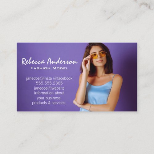 Female Model Wearing Sun Glasses Business Card