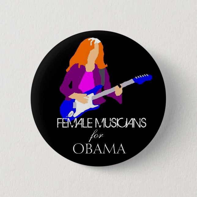 Female Musicians for Obama - Customized Button (Front)
