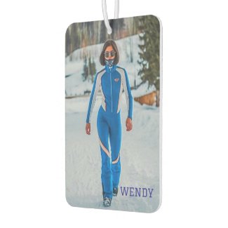 Female name sport theme air freshener