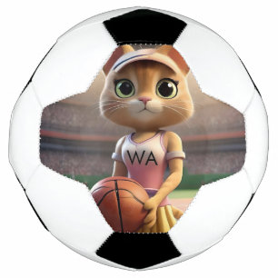 Female Netball Cat, Soccer Ball