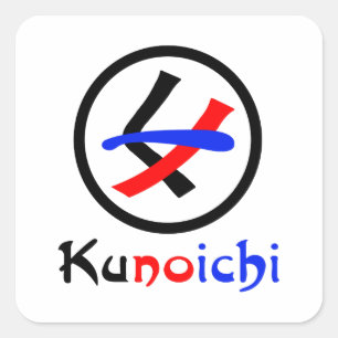 Female Ninja Kunoichi くノ一 Square Sticker