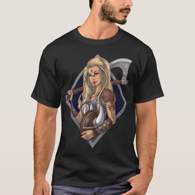 Female Norse Viking Warrior T-Shirt (Front)