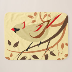 Female Northern Cardinal Sherpa Blanket