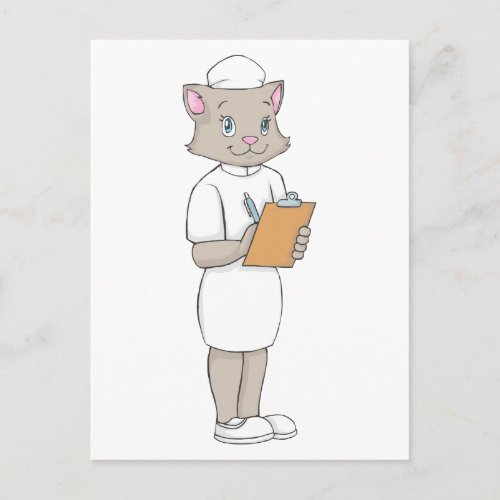 Female Nurse Cat Postcard