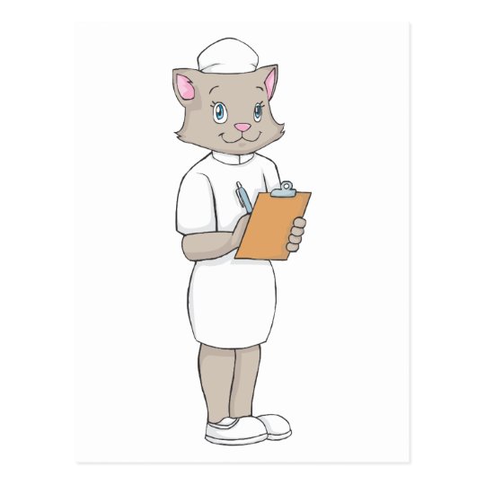 Female Nurse Cat Postcard Zazzle