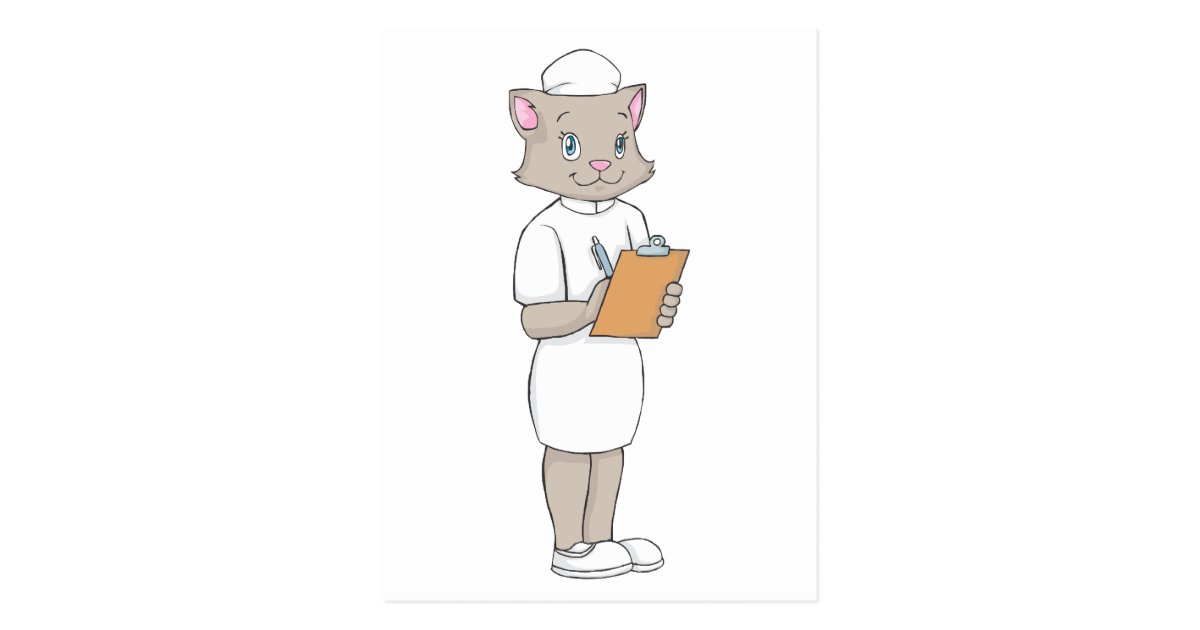 Female Nurse Cat Postcard Zazzle