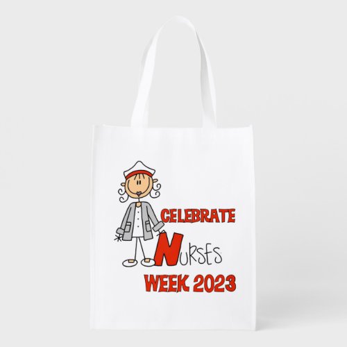 Female Nurse Celebrate Nurses Week 2023 Grocery Bag