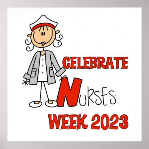 Female Nurse Celebrate Nurses Week 2023 Poster