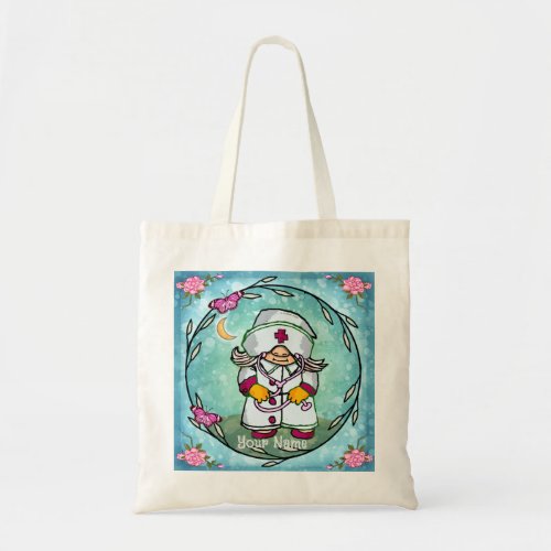 Female Nurse Gnome custom name Tote Bag