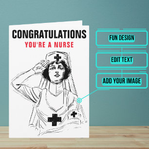 Female Nurse Graduation Vintage Congratulations Card