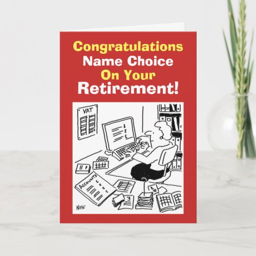 Female Office Worker Retirement Card