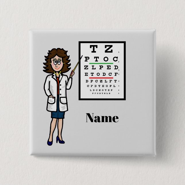 Female Optometrist Name Button Button (Front)