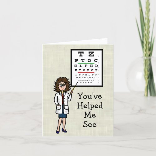 Female Optometrist Thank You Card