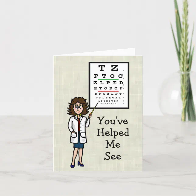 Female Optometrist Thank You Card Zazzle 4534