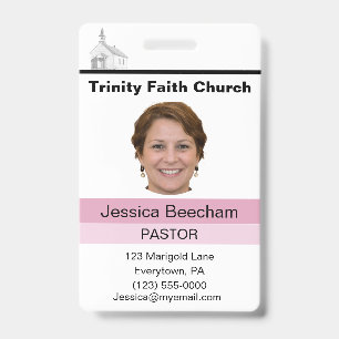 Female Pastor Custom ID Badge