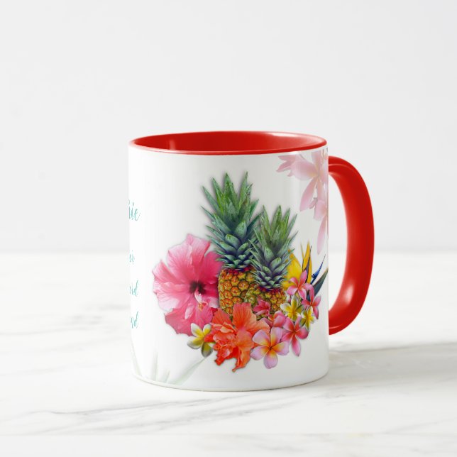 Female Pastor Teacher Tropical Flowers Mug (Front Right)