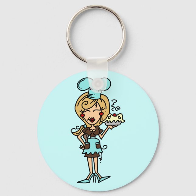 Female Pastry Chef - Blond T-shirts and Gifts Keychain (Front)