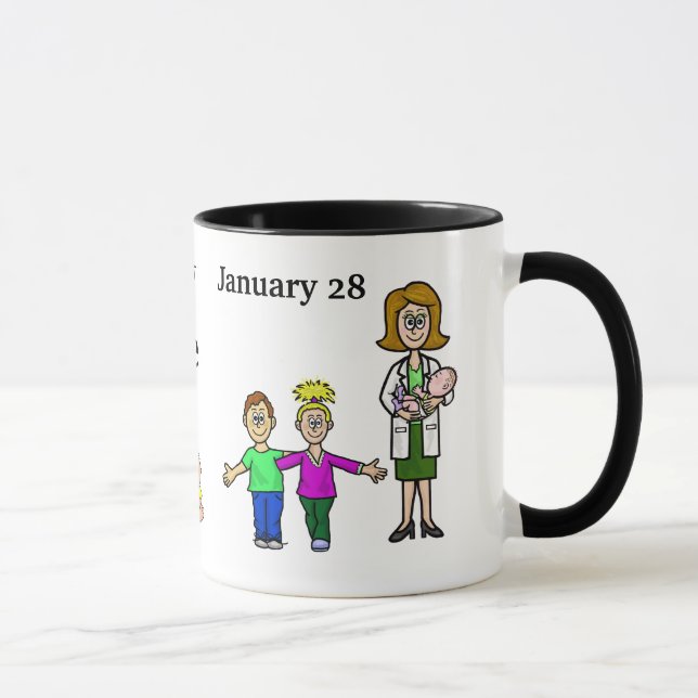 Female Pediatrician and Children Personalize Mug (Right)