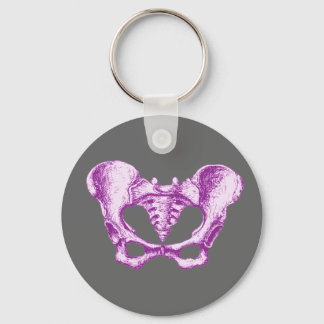 Female Pelvis Purple Keychain