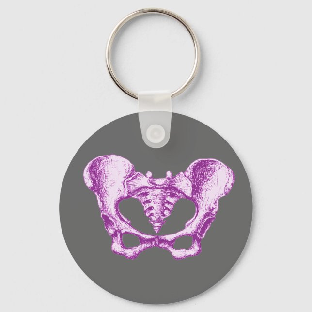Female Pelvis Purple Keychain (Front)