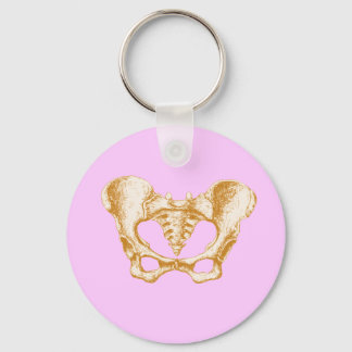 Female Pelvis Sepia Keychain